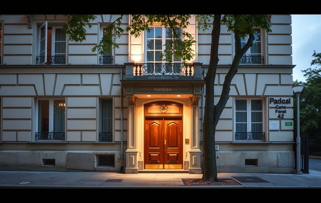 Vue agrandie de la façade du cabinet